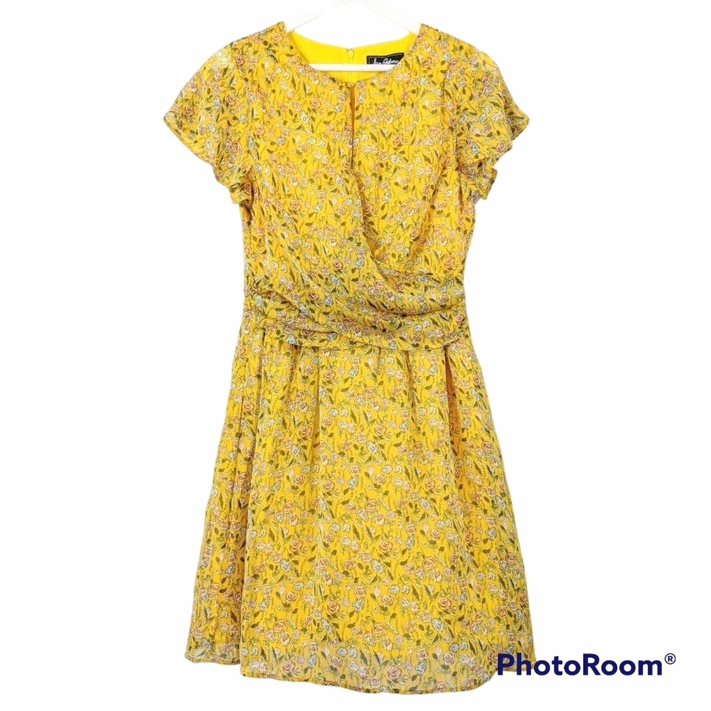 Sam Edelman Chiffon Patterned Draped Mini Dress